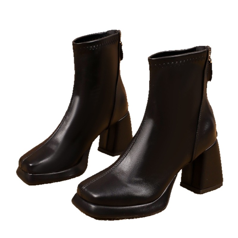 Vintage Fashion Dresses - Vintage Square Toe Chunky Heels Platform
