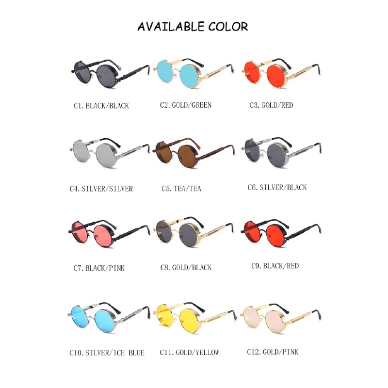 Metal Steampunk Sunglasses Men - Vintage Fashion Enthusiasts ulasan dan harga