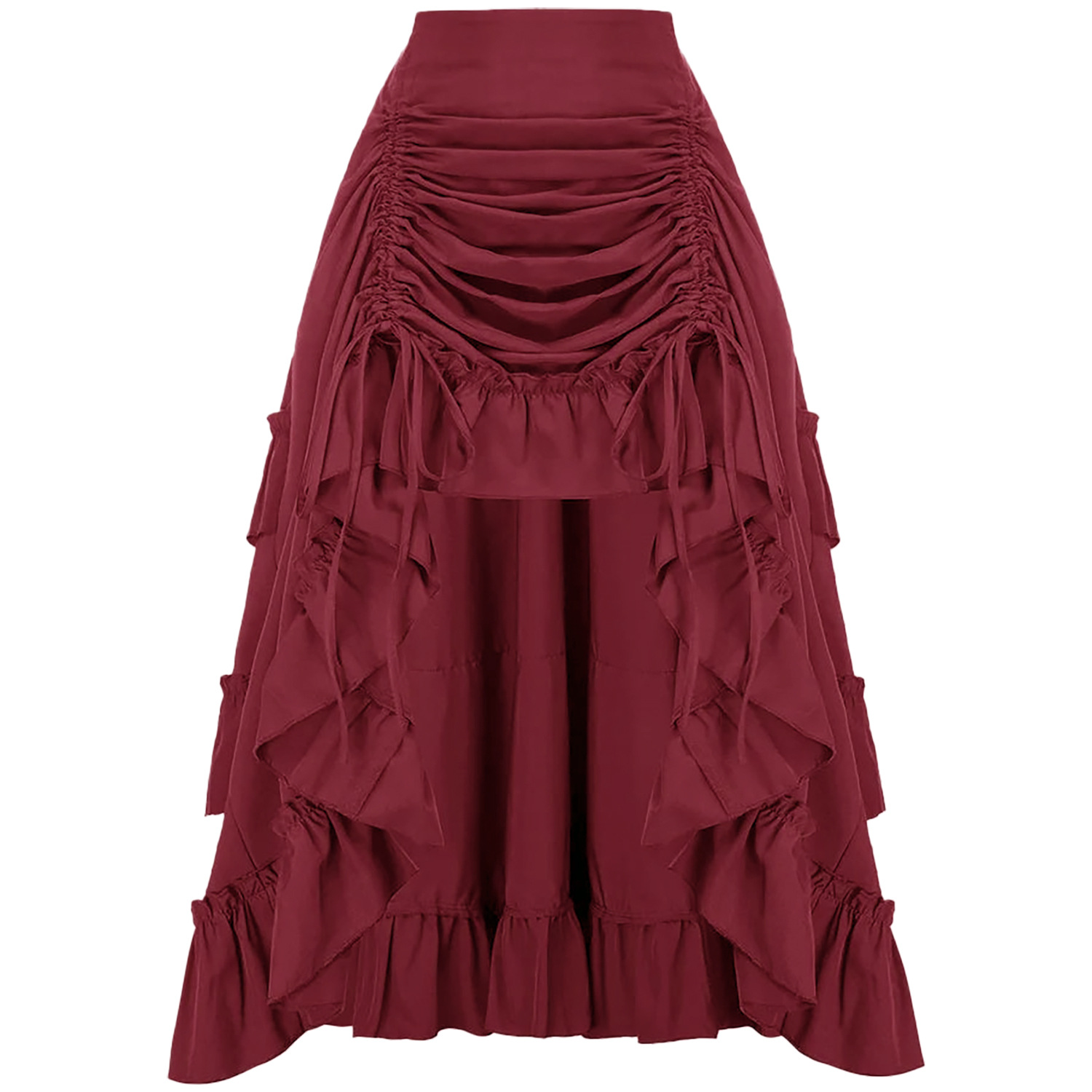 Ruffled High Waisted Long Vict - Vintage Fashion Stores ulasan dan harga